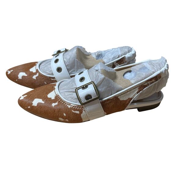 Vionic Elana Slingback Flat Casual Shoe Brown Cowprint Women's Sz 5M New In Box - Picture 3 of 8